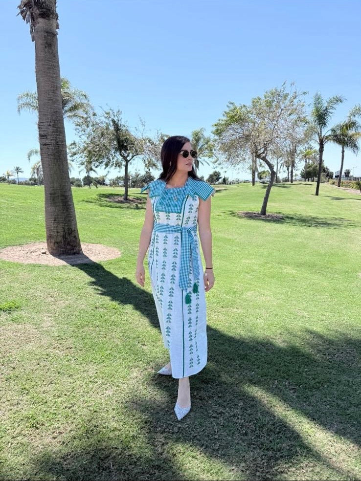 Vestido Bordado Vichy